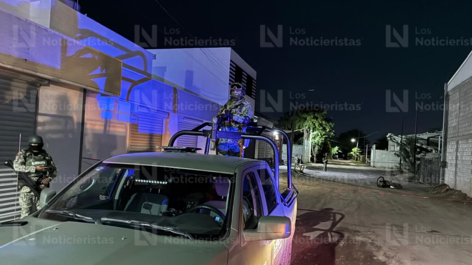 Ejército Nacional resguarda escena del crimen en Culiacán