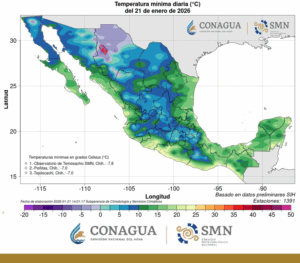 Mapa clima 21 de enero