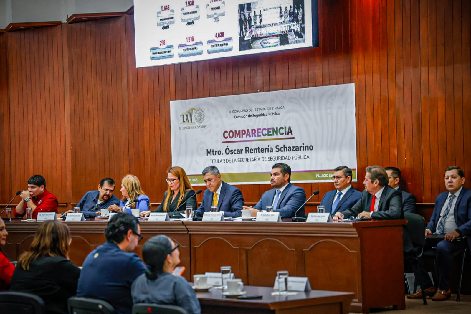 Comparece secretario de Seguridad en Sinaloa, Óscar Rentería Schazarino, ante el Congreso estatal