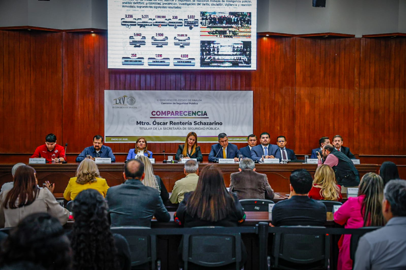 Comparece secretario de Seguridad en Sinaloa, Óscar Rentería Schazarino, ante el Congreso estatal