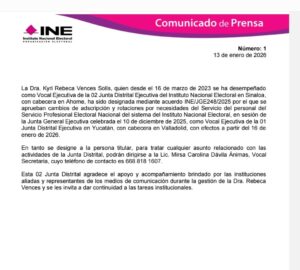 Comunicado del INE
