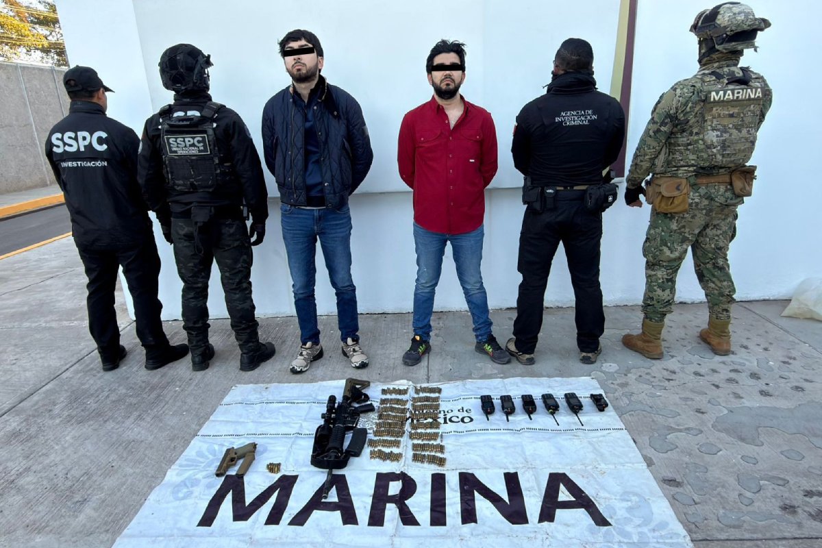 Elementos de la Secretaría de Marina presentado a detenidos tras operativo en Culiacán