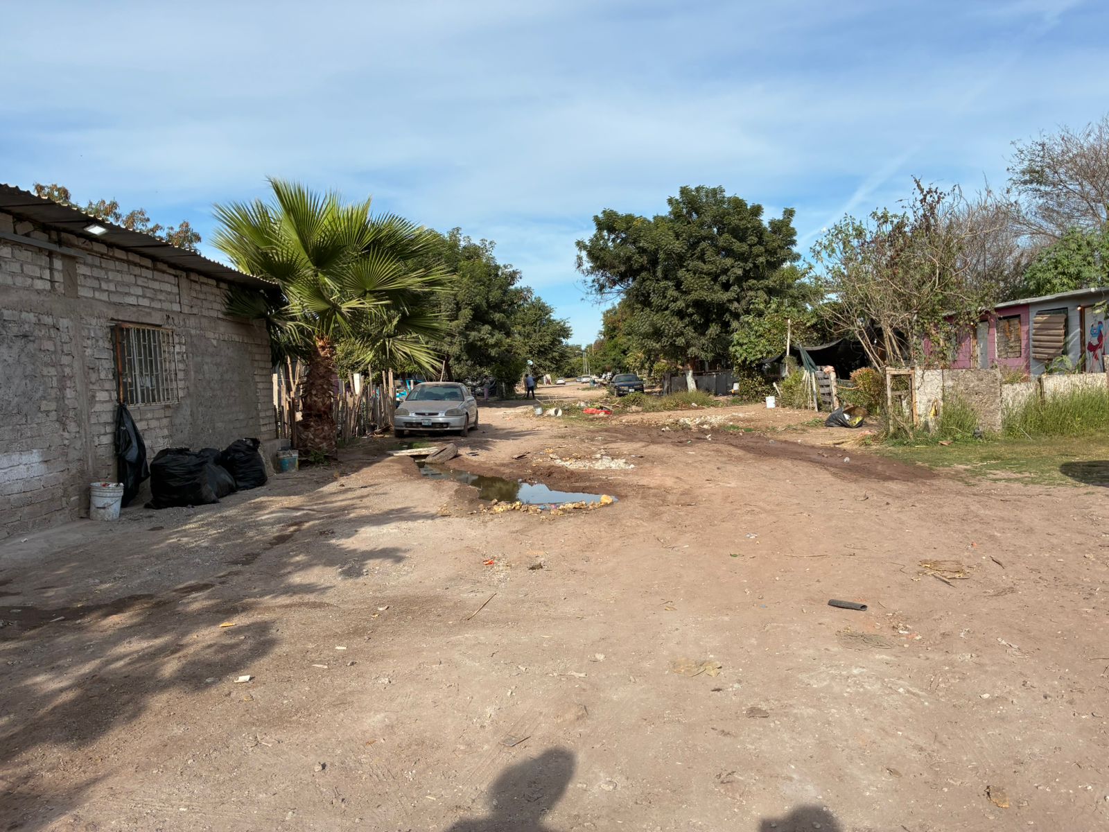 Drenaje colapsado en el fraccionamiento Virreyes, en Los Mochis
