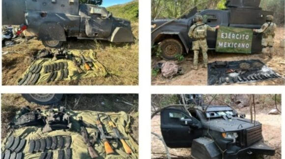 Detienen 4 civiles y aseguran armas y 2 vehículos blindados tipo “monstruo” tras ataques a militares en Concordia, Sinaloa