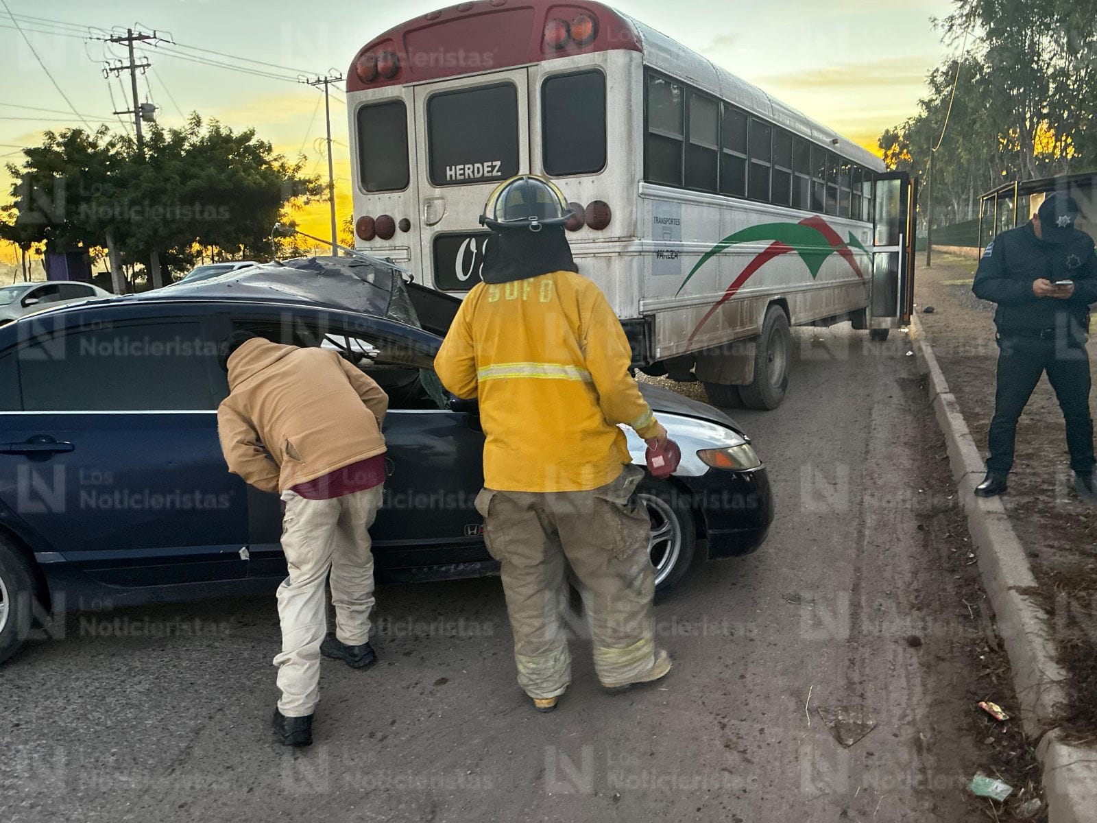 el aparatoso accidente por fortuna no paso a mayores