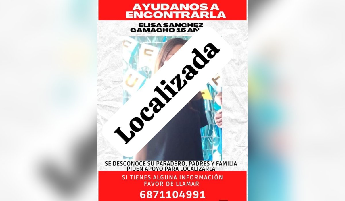 Elisa Sánchez, menor desaparecida en Guasave, ya fue localizada