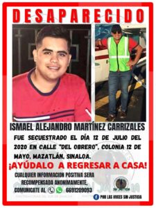 Ficha de búsqueda de Ismael Martínez, desaparecido en Mazatlán