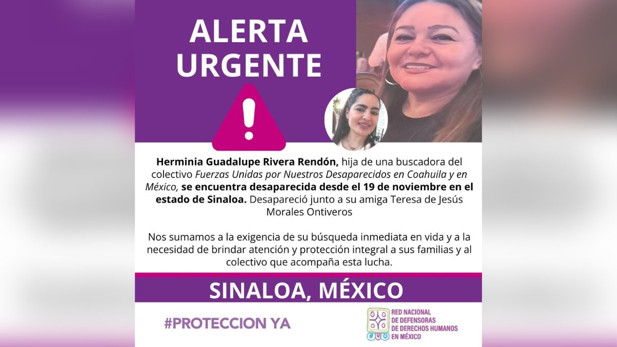 Alerta de búsqueda Protocolo Alba Herminia Guadalupe y Teresa de Jesús Morales