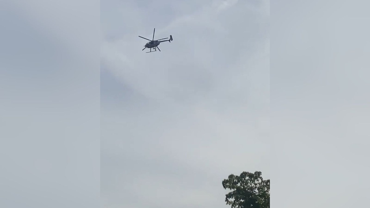 Helicóptero en operativo contra robacarros en Culiacán