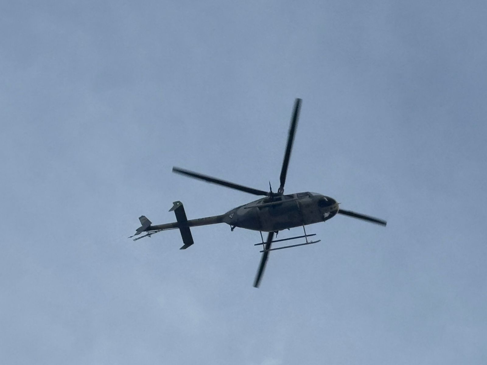 Helicóptero sobrevolando en Navolato y Culiacán