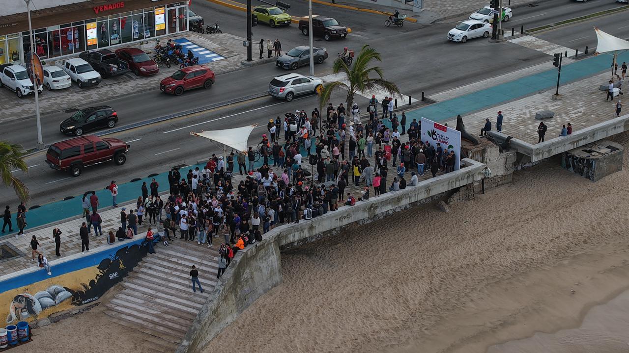 jornada del programa "Mazatlán te quiero limpio" desde el Malecón