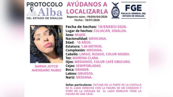 Localizan con bien a la jovencita reportada como privada de la libertad hace 4 días en El Palmito, Culiacán