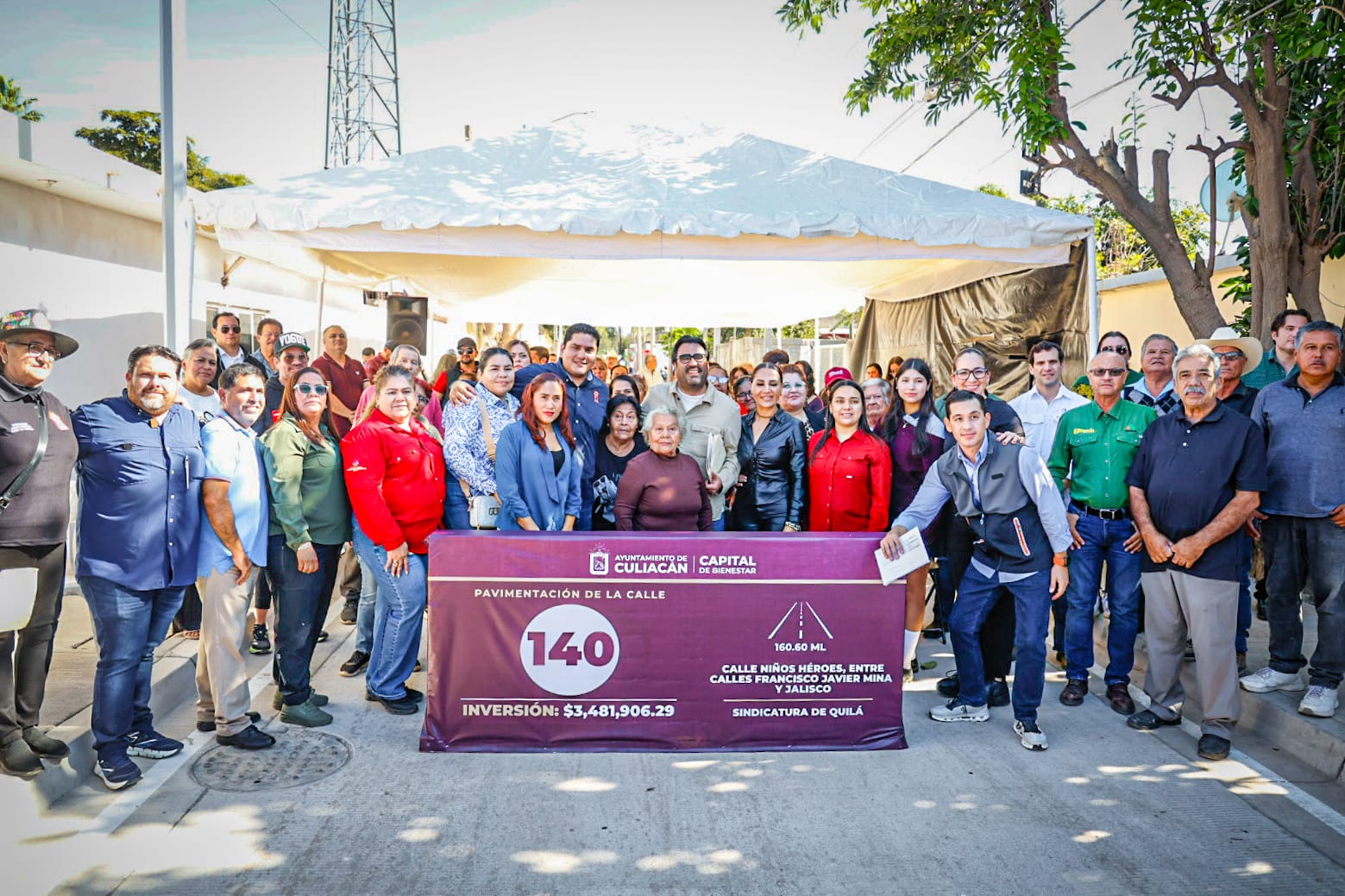 Entrega alcalde Gámez una calle y da el banderazo para otro tramo en Quilá