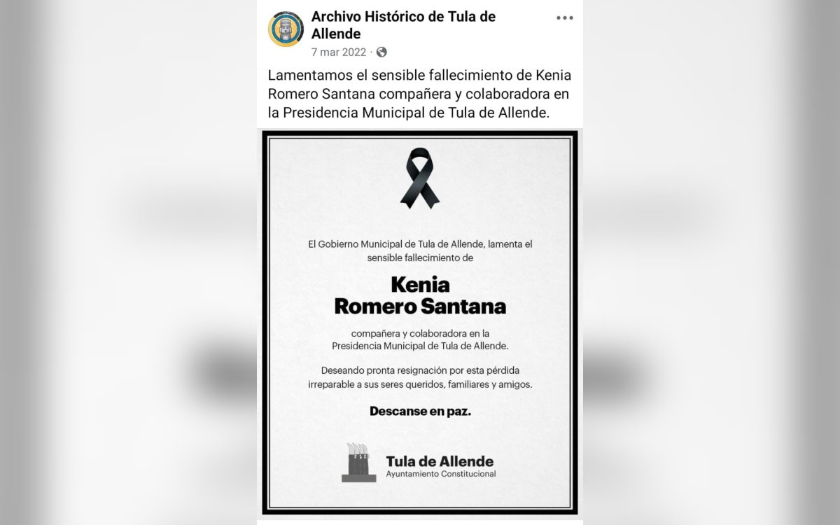 Esquela de Kenia Romero Santana