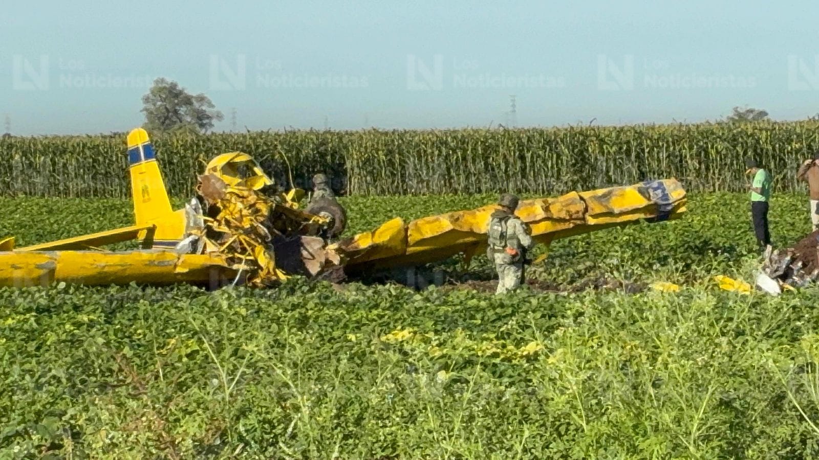 la avioneta termino con el frente destrozado