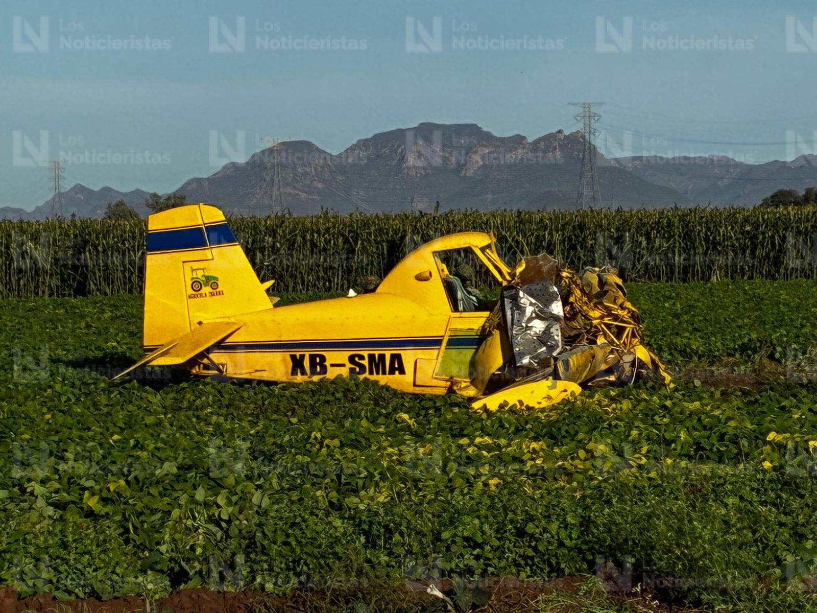 la avioneta termino con el frente destrozado
