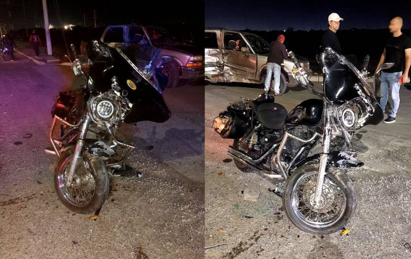la motocicleta resulto tambien con considerables daños