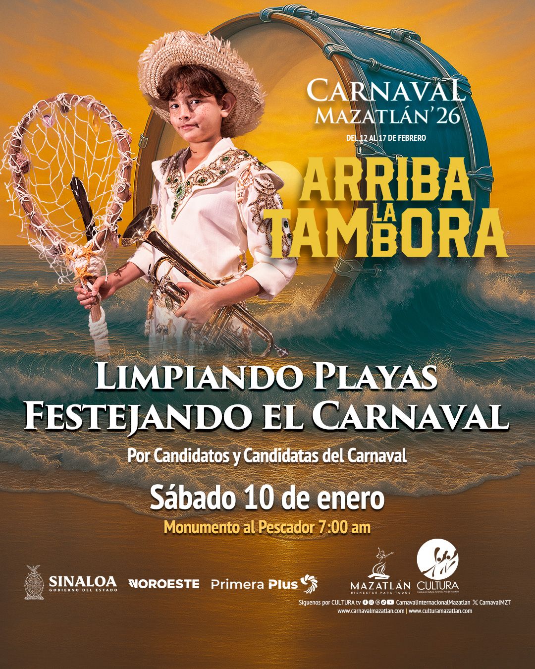 limpieza de playas en Mazatlán