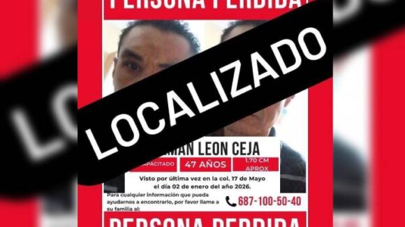 Germán, hombre reportado como desaparecido en Guasave, Sinaloa, ya fue localizado por las autoridades
