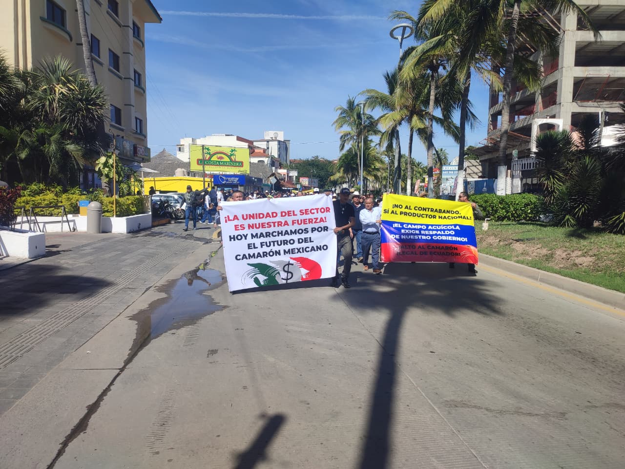 Productores acuícolas de Sonora, Sinaloa y Nayarit marcharon en protesta pacífica en Mazatlán