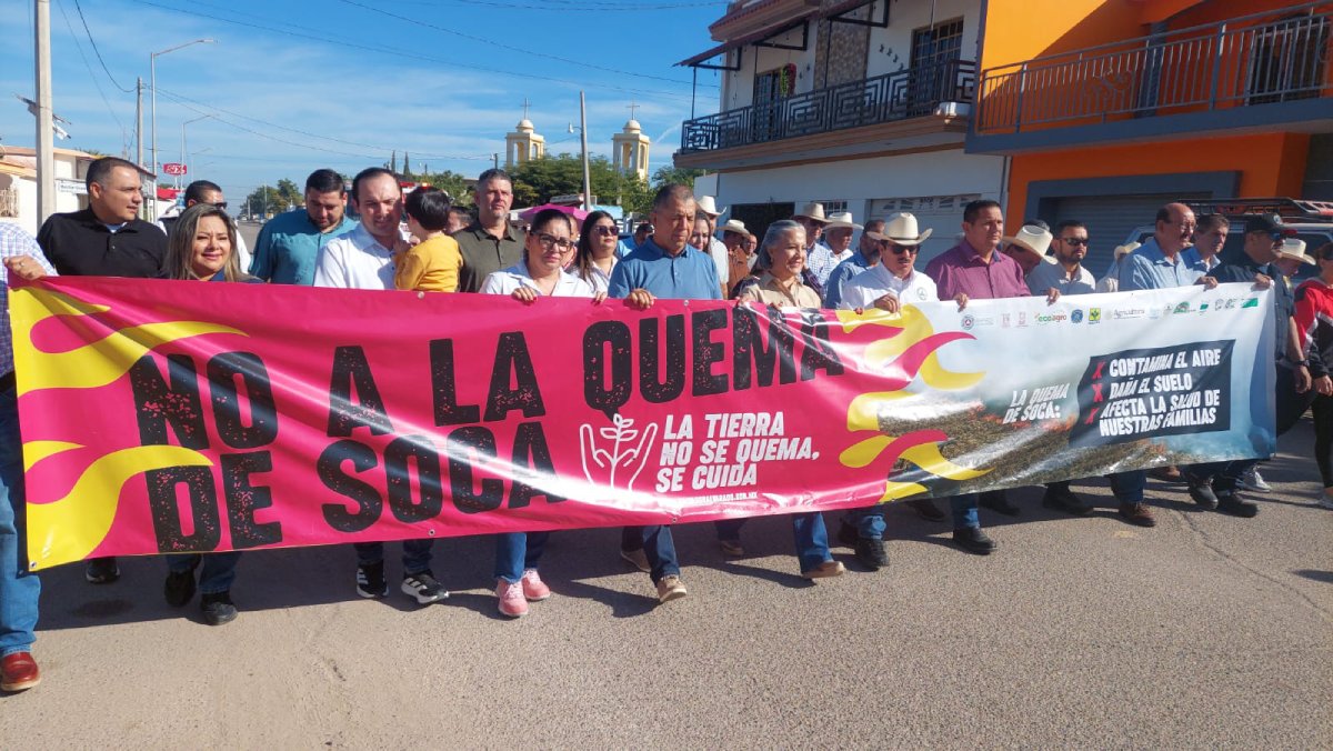 marchan para concientizar sobre la no quema de soca evora