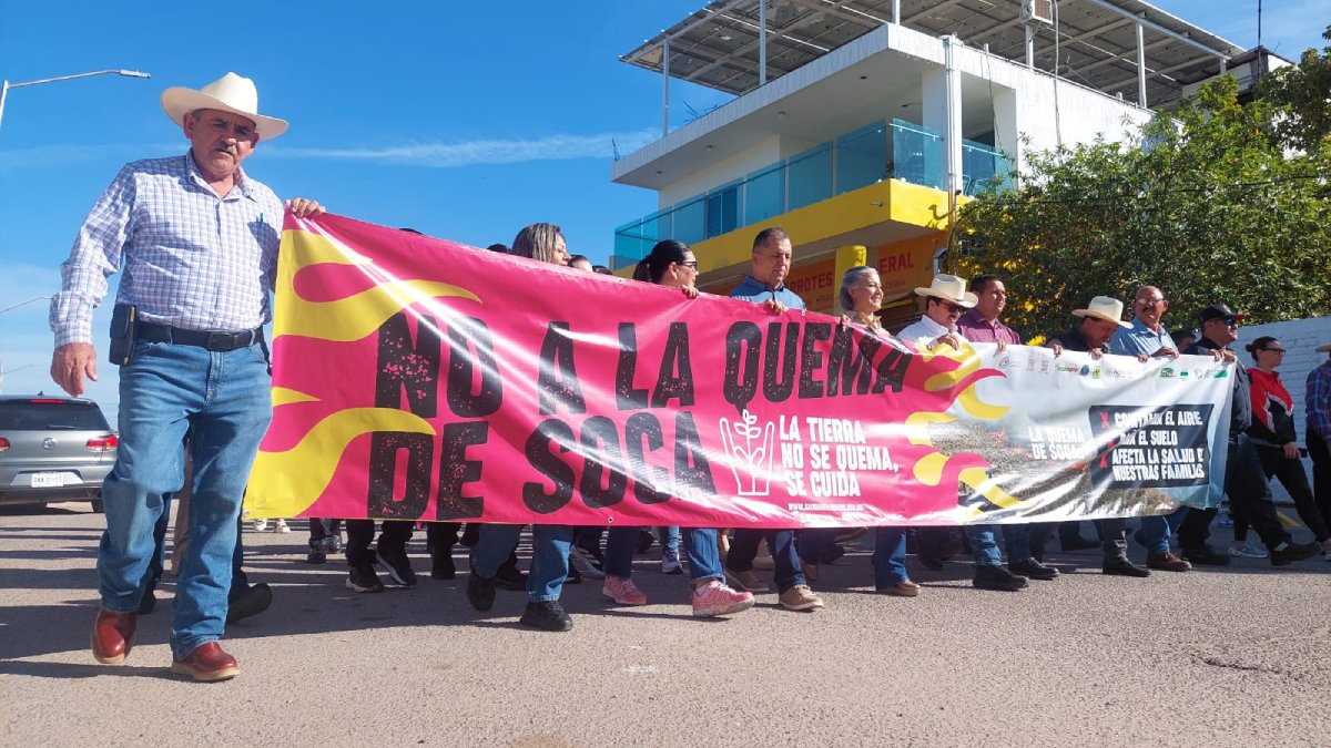 marchan para concientizar sobre la no quema de soca