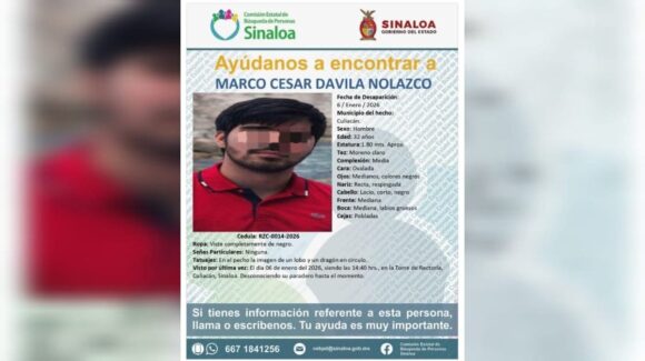 Aparece con bien Marco César, joven que estaba reportado como desaparecido en Culiacán