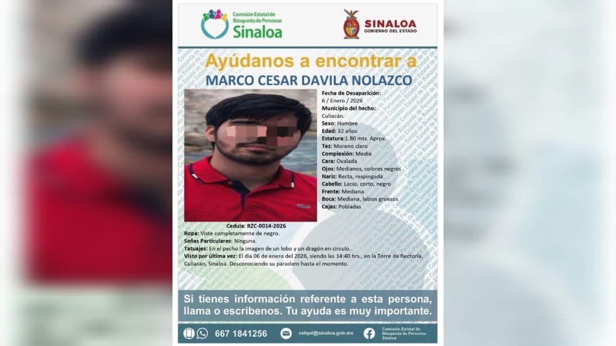 Marco Cesar aparece sano y salvo en Culiacán