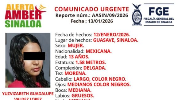Localizan con bien a adolescente desaparecida en Guasave, Sinaloa