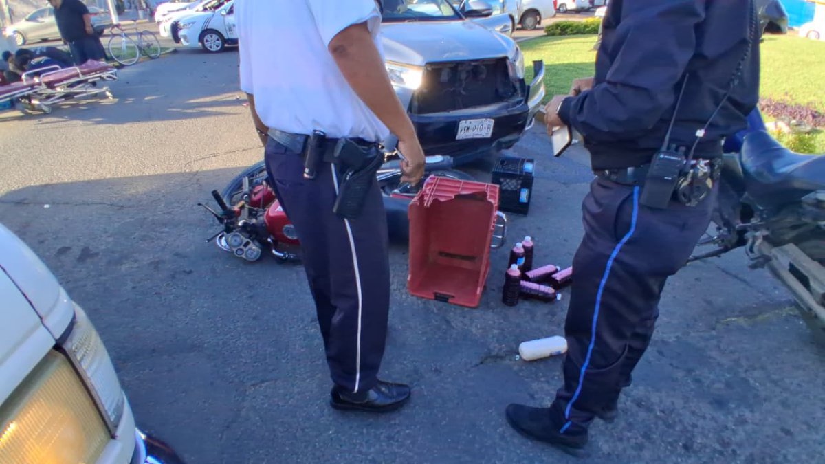 motociclista resulta lesionado tras ser atropellado en mazatlan choque