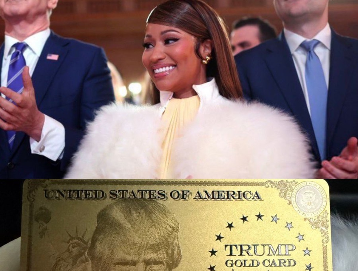 Nicki Minaj con su visa dorada
