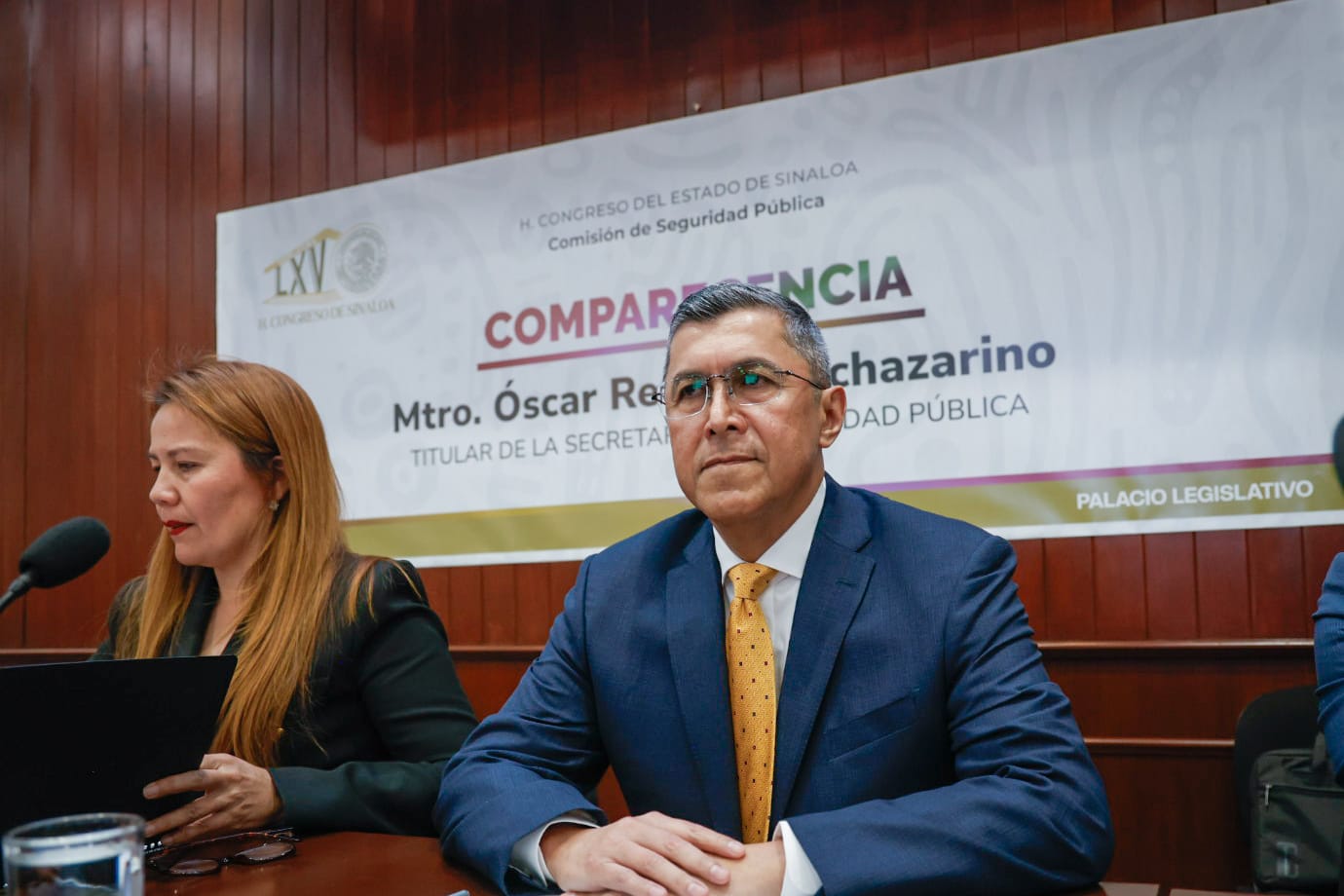Comparece secretario de Seguridad en Sinaloa, Óscar Rentería Schazarino, ante el Congreso estatal