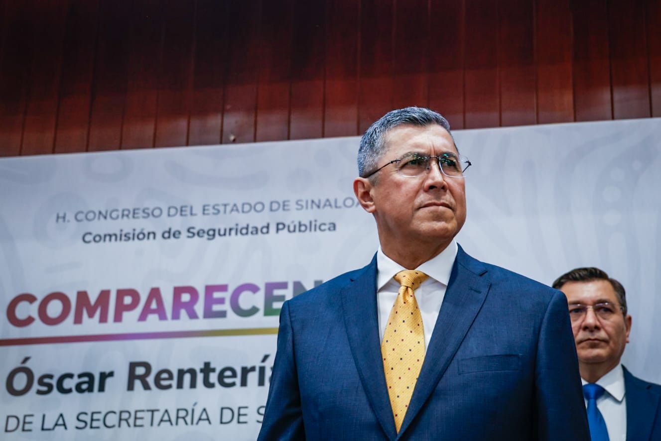 Comparece secretario de Seguridad en Sinaloa, Óscar Rentería Schazarino, ante el Congreso estatal