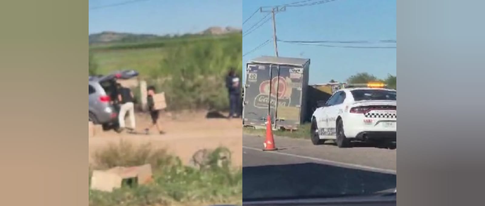 Rapiña de galletas tras volcaudra de tráiler en Juan José Ríos