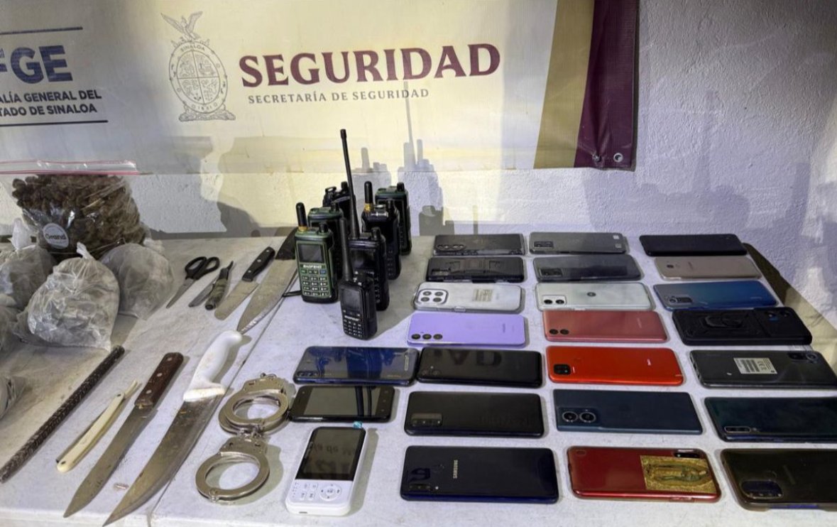 resultados de una revisión en diversos módulos al interior del Penal de Aguaruto, en Culiacán