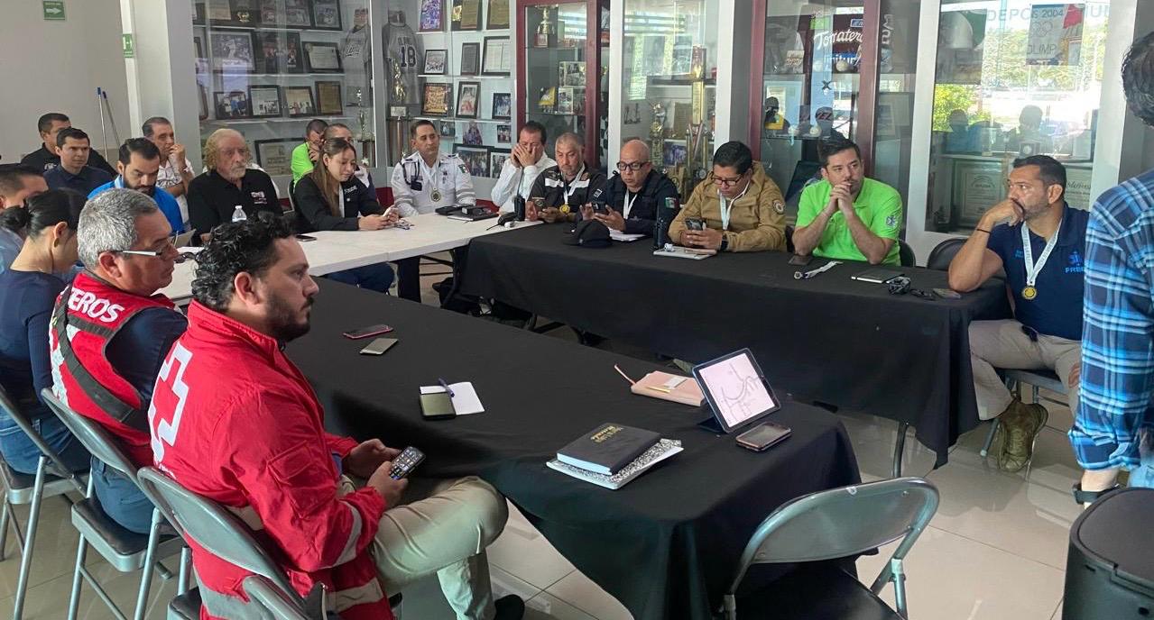 Reunión para operativo de seguridad para el Maratón Internacional de Culiacán