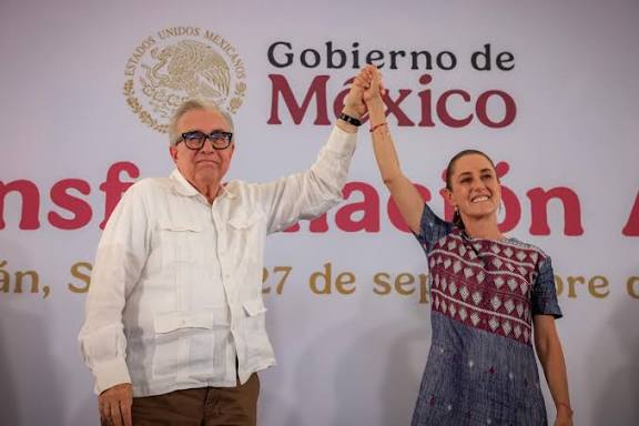Rocha Moya con Claudia Sheinbaum en Sinaloa