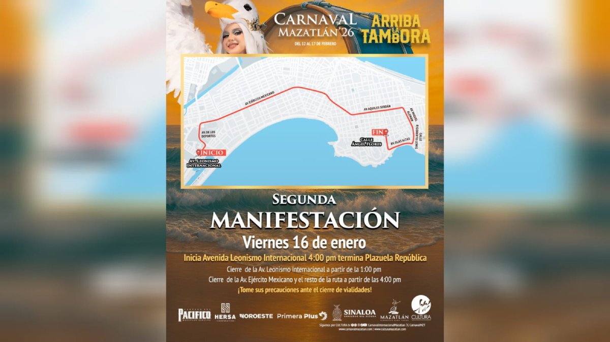 segunda manifestacion del carnaval de mazatlan sinaloa 2026