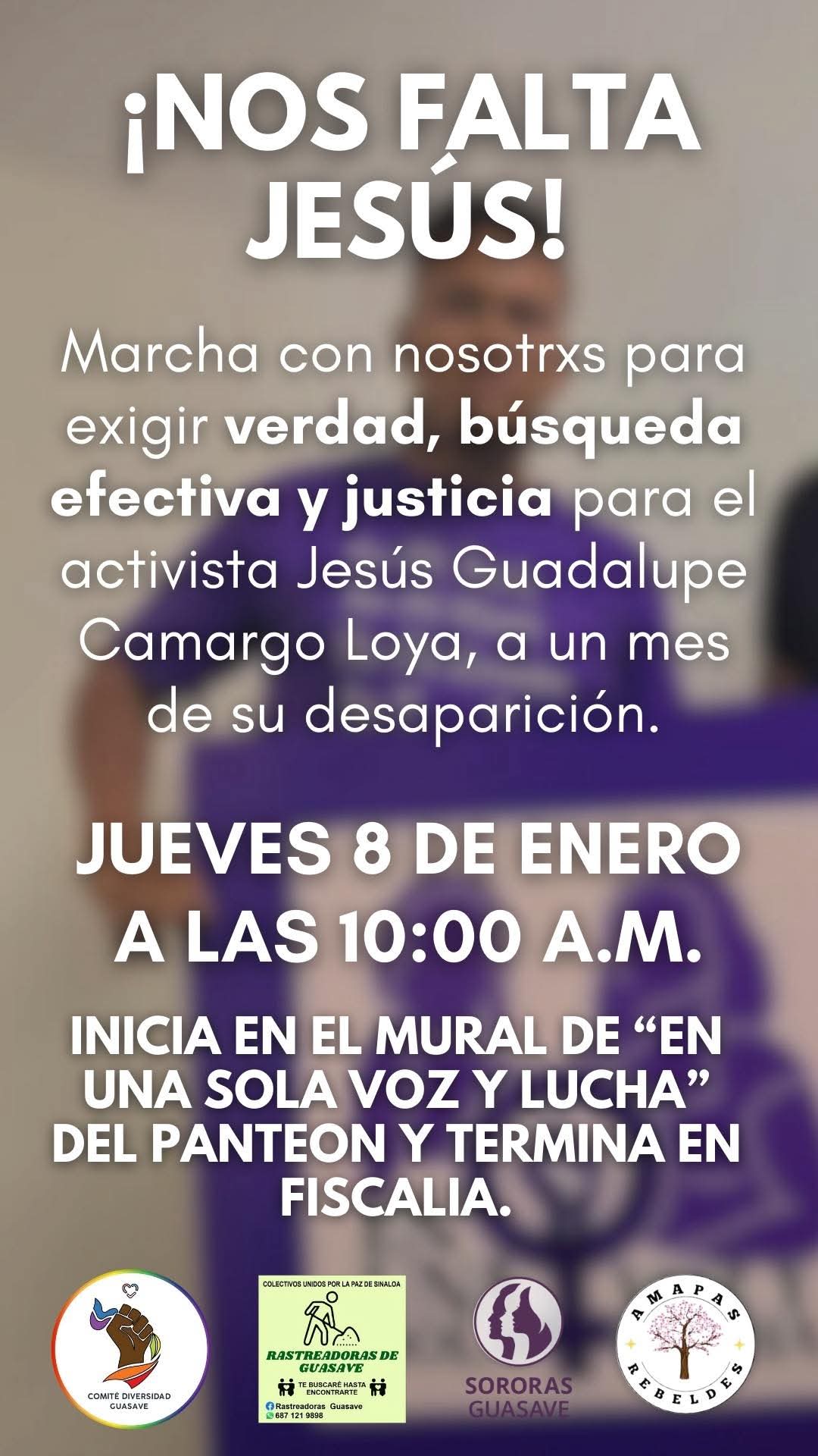 sigue la busqueda del activista Jesus Guadalupe Camargo Loya