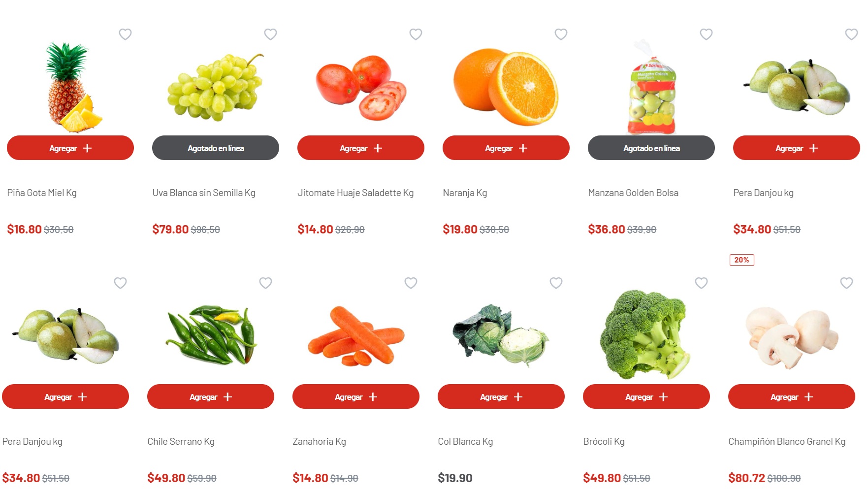 Ofertas en frutas y verduras de Soriana