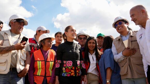 Claudia Sheinbaum supervisa avances en la construcción de la Universidad Nacional Rosario Castellanos en Teolocholco, Tlaxcala