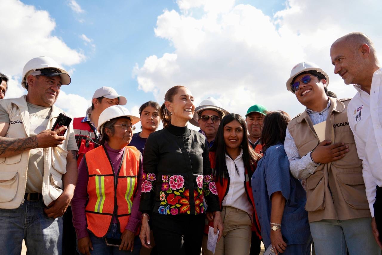 Claudia Sheinbaum supervisa construcción de Universidad Nacional Rosario Castellanos en Tlaxcala