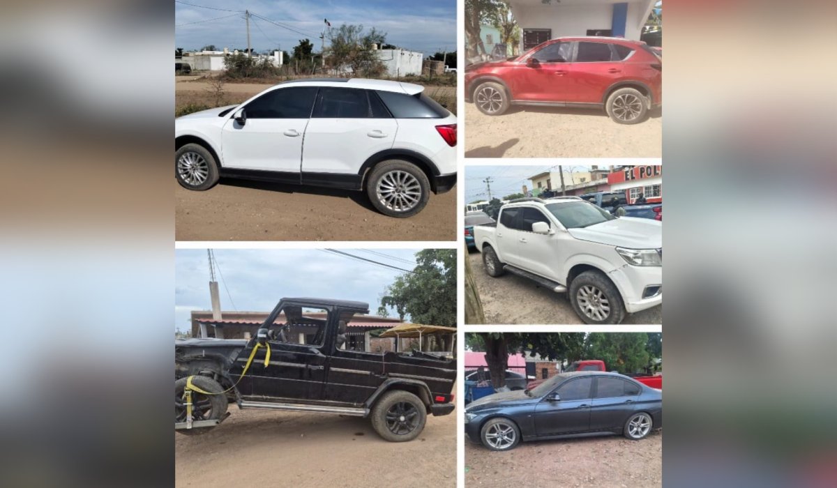 Vehículos asegurados en Culiacán, Sinaloa