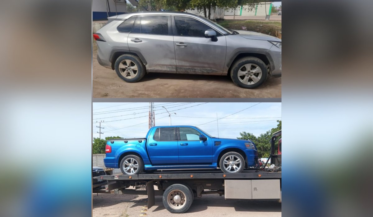 Vehículos asegurados en Sinaloa