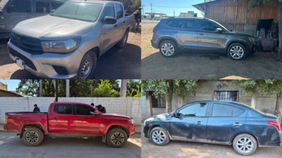 Tenían alteraciones en la serie y con reporte de robo; recuperan 8 vehículos en Culiacán, Sinaloa