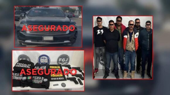 Detienen a seis hombres por simular vehículo oficial en Edomex