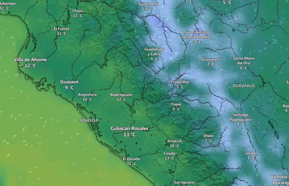 Esta mañana, Guasave fue el punto más frío de Sinaloa