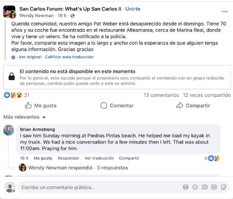 Fiscalía de Sonora investiga desaparición de ciudadano estadounidense en San Carlos