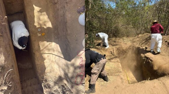 En Mazatlán, Sinaloa, inspeccionan fosa y recuperan fragmentos de tela sin hallar restos óseos