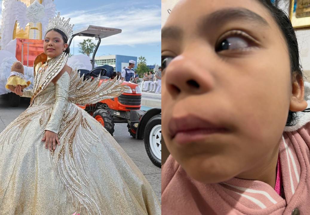 La reina infantil Ángela recibió un golpe en la cara durante el desfile (4)
